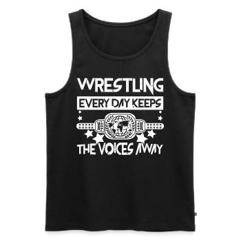 Wrestling Belt Wrestler - Männer Premium Bio Tank Top - Schwarz - Vorne - AI Model Male 178 light (178cm)