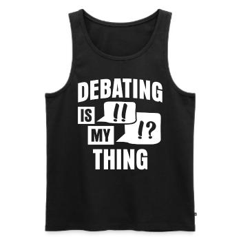 Debating Club Discussion Debate Team - Men's Premium Organic Tank Top - black - Front - AI Model Male 178 light (178cm)