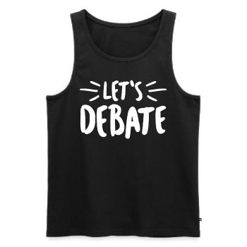 Debating Club Debate Team - Men's Premium Organic Tank Top - black - Front - AI Model Male 178 light (178cm)