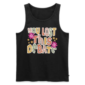 Debating Club Joke Debate Team - Men's Premium Organic Tank Top - black - Front - AI Model Male 178 light (178cm)