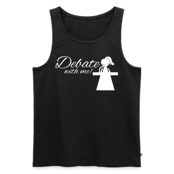 Debate Team - Men's Premium Organic Tank Top - black - Front - AI Model Male 178 light (178cm)