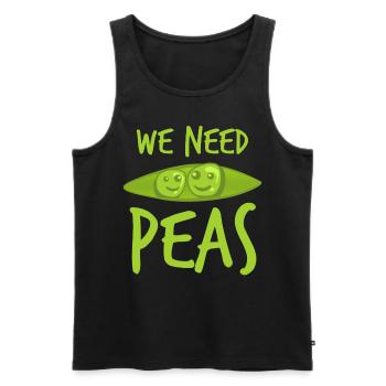 Pea Vegetarian Vegan Peas - Männer Premium Bio Tank Top - Schwarz - Vorne - AI Model Male 178 light (178cm)