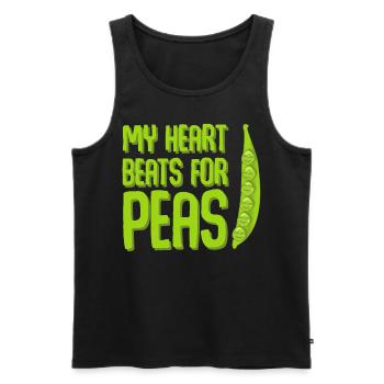 Pea Peas Vegan Vegetarian - Männer Premium Bio Tank Top - Schwarz - Vorne - AI Model Male 178 light (178cm)