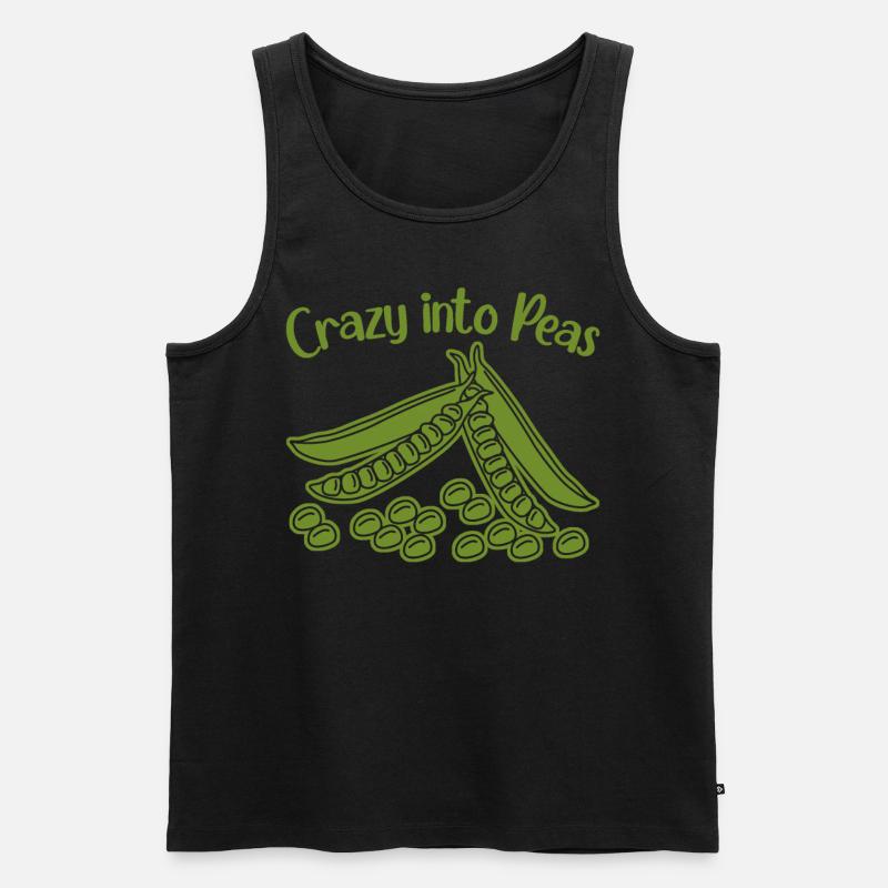 Pea Peas Vegan - Männer Premium Bio Tank Top - Schwarz
