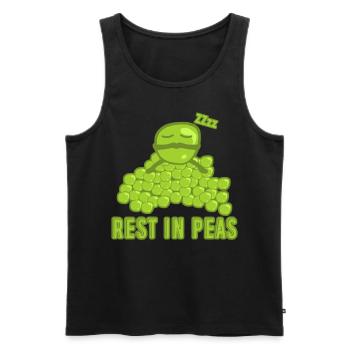 Pea Sleeping Vegetarian Vegan Peas - Männer Premium Bio Tank Top - Schwarz - Vorne - AI Model Male 178 light (178cm)