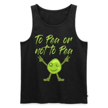 Pea Joke Vegetarian Vegan Peas - Männer Premium Bio Tank Top - Schwarz - Vorne - AI Model Male 178 light (178cm)