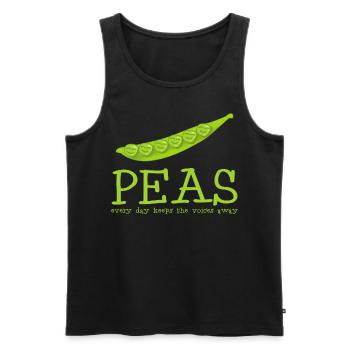 Vegetarian Vegan Peas Pea - Männer Premium Bio Tank Top - Schwarz - Vorne - AI Model Male 178 light (178cm)