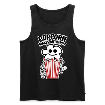 Happy Popcorn - Männer Premium Bio Tank Top - Schwarz - Vorne - Michal (187cm)