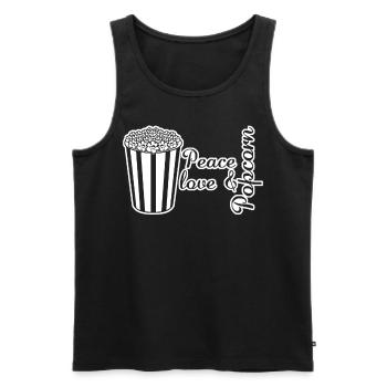 Popcorn and Peace - Männer Premium Bio Tank Top - Schwarz - Vorne - Michal (187cm)