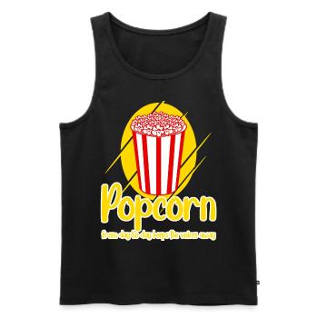 Funny Popcorn - Männer Premium Bio Tank Top - Schwarz - Vorne - Michal (187cm)
