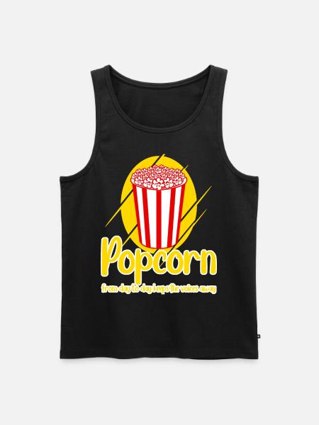 Funny Popcorn - Männer Premium Bio Tank Top - Schwarz