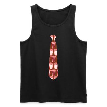 Tie with Popcorn - Männer Premium Bio Tank Top - Schwarz - Vorne - Michal (187cm)