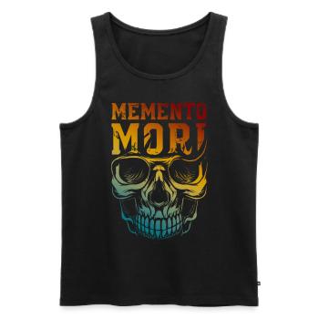 Memento Mori Stoicism Skull Quote Philosophy - Men's Premium Organic Tank Top - black - Front - AI Model Male 178 light (178cm)