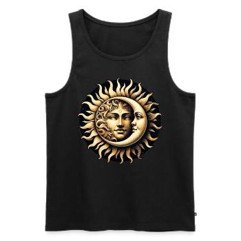 Vintage Sonne Und Mond Astronomie Astrologie Kosmos - Männer Premium Bio Tank Top - Schwarz - Vorne - Michal (187cm)