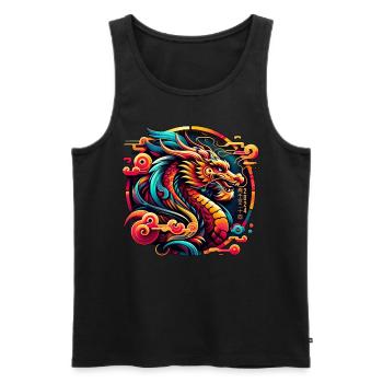 Year Of The Dragon 2024 Chinese Zodiac Lucky - Men's Premium Organic Tank Top - black - Front - AI Model Male 178 light (178cm)