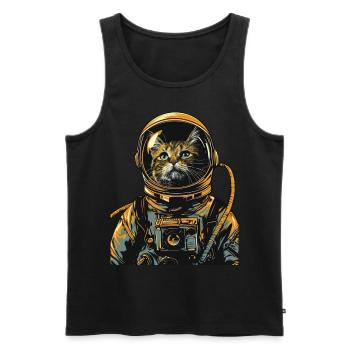 Astronaut Cat Space Explorer Funny - Men's Premium Organic Tank Top - black - Front - AI Model Male 178 light (178cm)