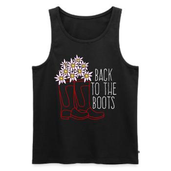 Red Rain Boots and Flowers - Men's Premium Organic Tank Top - black - Front - Michal (187cm)