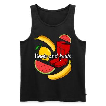 Red Rain Boots and Fruits - Men's Premium Organic Tank Top - black - Front - AI Model Male 178 light (178cm)