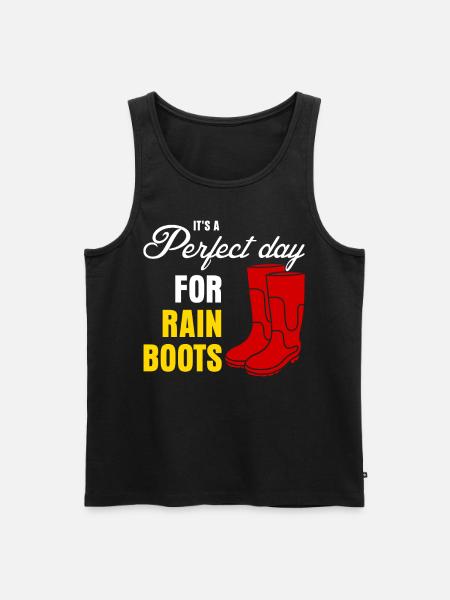 Rain Boots - Men's Premium Organic Tank Top - black