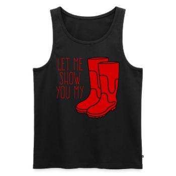 Red Boots Rubber Boots - Men's Premium Organic Tank Top - black - Front - AI Model Male 178 light (178cm)