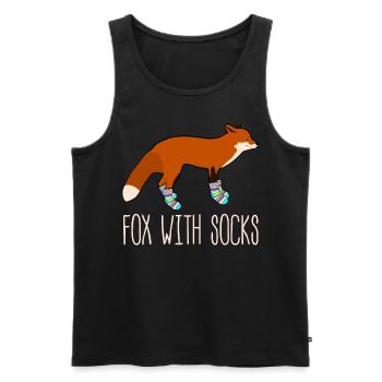 Fox with Winter Socks Sock Wool Socks - Men's Premium Organic Tank Top - black - Front - AI Model Male 178 light (178cm)