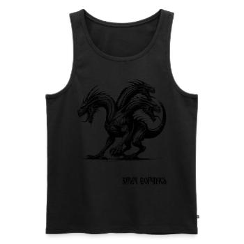 Zmey Gorynych Three-Headed Dragon Slavic Mythology - Men's Premium Organic Tank Top - black - Front - AI Model Male 178 light (178cm)