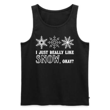 Snow Snowflake Snowflakes - Männer Premium Bio Tank Top - Schwarz - Vorne - AI Model Male 178 light (178cm)