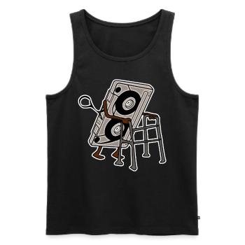 Cassette 80s Cassettes 90s Mixtape - Männer Premium Bio Tank Top - Schwarz - Vorne - AI Model Male 178 light (178cm)