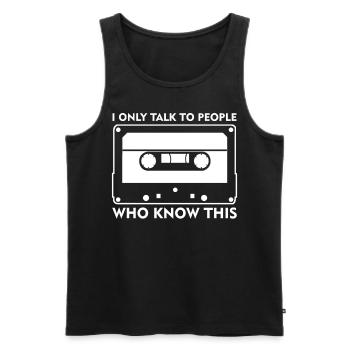 Cassette 80s Cassettes 90s - Männer Premium Bio Tank Top - Schwarz - Vorne - AI Model Male 178 light (178cm)