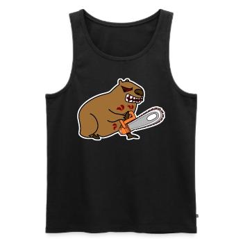 Capybaras Evil Capybara - Männer Premium Bio Tank Top - Schwarz - Vorne - AI Model Male 178 light (178cm)