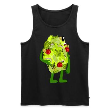 Salad Salads Circle Game Vegan - Men's Premium Organic Tank Top - black - Front - AI Model Male 178 light (178cm)