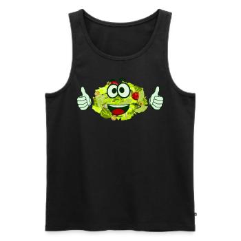Salade Happy Végétarienne Végétalienne - Débardeur bio Premium Homme - noir - Devant - Michal (187cm)