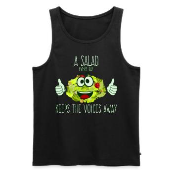 Salade Salades végétaliennes - Débardeur bio Premium Homme - noir - Devant - AI Model Male 178 light (178cm)