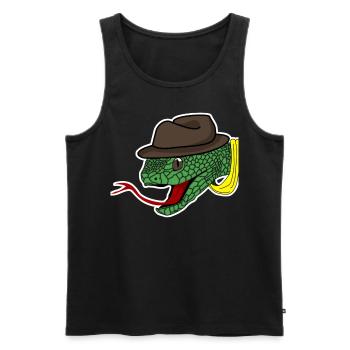 Serpent avec Cap Reptiles Serpents - Débardeur bio Premium Homme - noir - Devant - Michal (187cm)