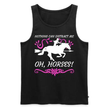 Horse Riding Horses Rider - Men's Premium Organic Tank Top - black - Front - AI Model Male 178 light (178cm)