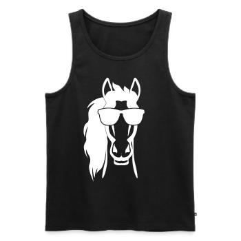 Horse with Sunglasses Riding Horses - Men's Premium Organic Tank Top - black - Front - AI Model Male 178 light (178cm)