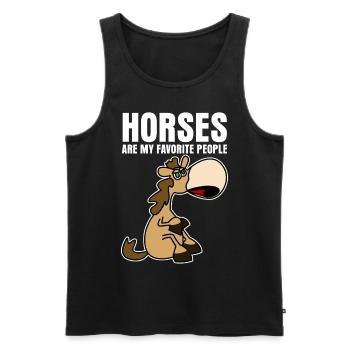 Horse Riding Horses - Men's Premium Organic Tank Top - black - Front - AI Model Male 178 light (178cm)