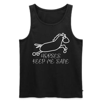 Horses Horse Riding - Men's Premium Organic Tank Top - black - Front - AI Model Male 178 light (178cm)