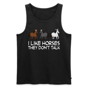 Funny Horses Horse Riding - Men's Premium Organic Tank Top - black - Front - AI Model Male 178 light (178cm)