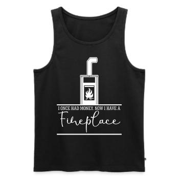 Fireplace Firewood Stove Oven - Men's Premium Organic Tank Top - black - Front - AI Model Male 178 light (178cm)