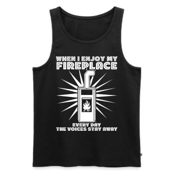 Fireplace Firewood Oven Stove - Men's Premium Organic Tank Top - black - Front - AI Model Male 178 light (178cm)