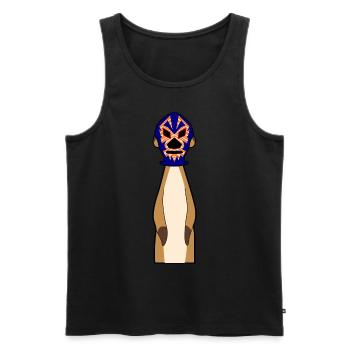 Lucha Libre Merkat Luchador Lutte - Débardeur bio Premium Homme - noir - Devant - AI Model Male 178 light (178cm)