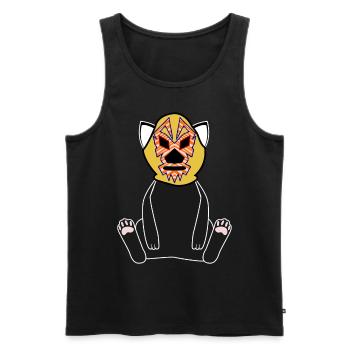 Lucha Libre Cat Luchador Wrestling - Men's Premium Organic Tank Top - black - Front - AI Model Male 178 light (178cm)
