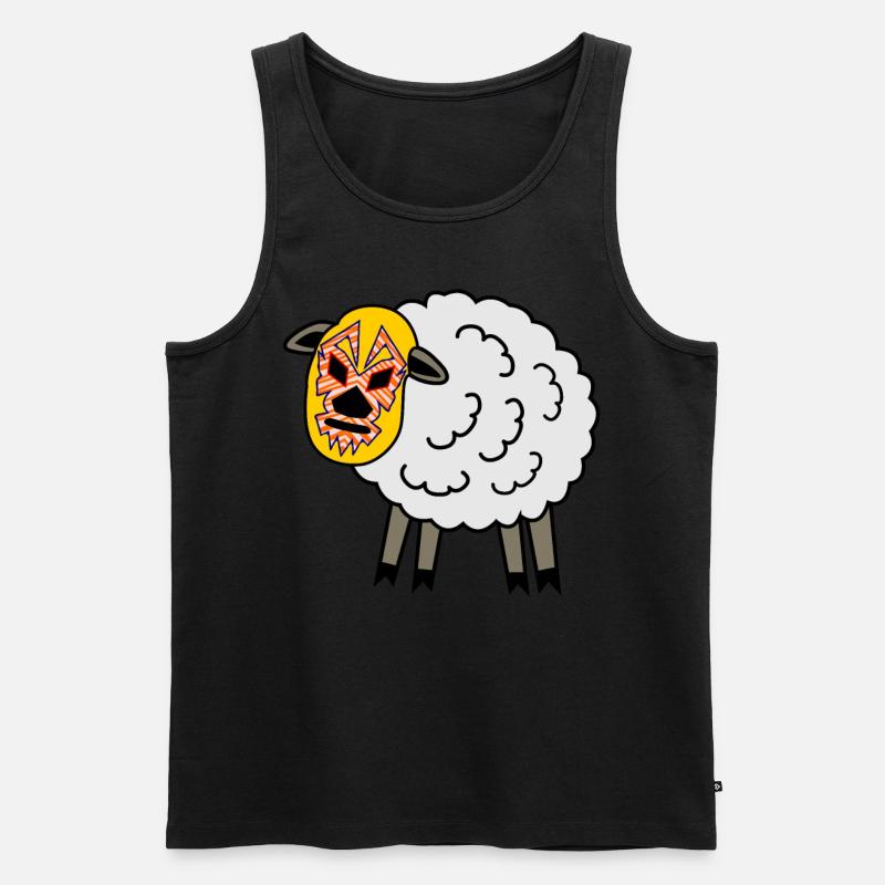 Lucha Libre Sheep Wrestling - Männer Premium Bio Tank Top - Schwarz