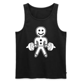 Gym Gingerbread Man Bodybuilding - Männer Premium Bio Tank Top - Schwarz - Vorne - AI Model Male 178 light (178cm)