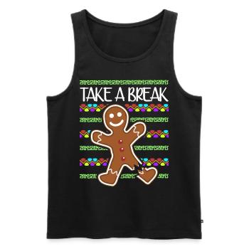 Gingerbread Man Baking - Männer Premium Bio Tank Top - Schwarz - Vorne - AI Model Male 178 light (178cm)