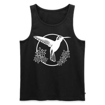 Hummingbird Flowers Hummingbirds - Men's Premium Organic Tank Top - black - Front - AI Model Male 178 light (178cm)