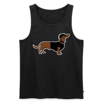 Goth Dachshund Gothic - Männer Premium Bio Tank Top - Schwarz - Vorne - Michal (187cm)