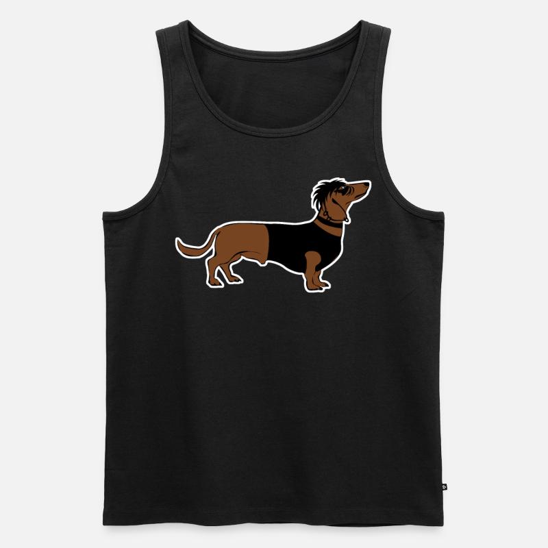 Goth Dachshund Gothic - Männer Premium Bio Tank Top - Schwarz