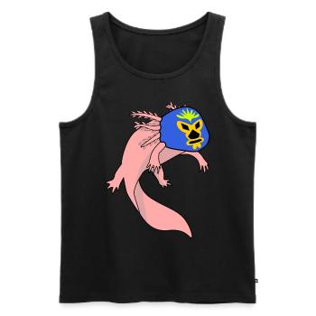 Lucha Libre Axolotl Luchador - Männer Premium Bio Tank Top - Schwarz - Vorne - AI Model Male 178 light (178cm)